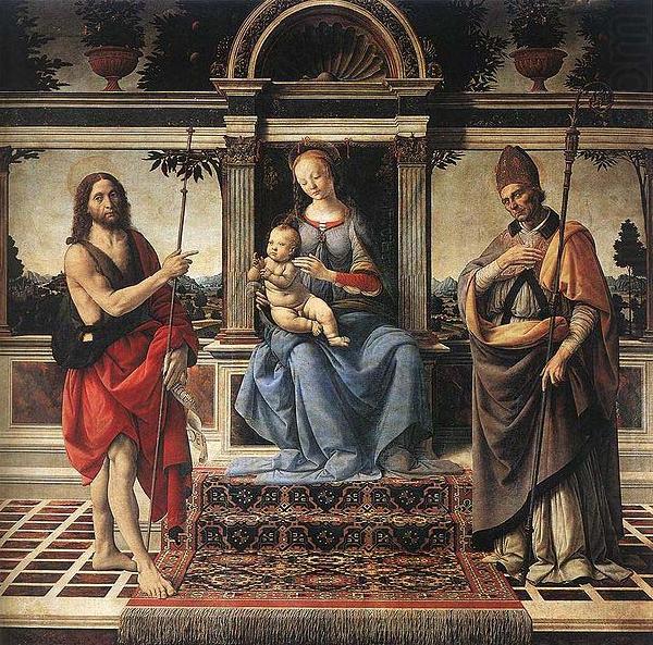 Andrea del Verrocchio Madonna with Sts John the Baptist and Donatus Cathedral of Pistoia china oil painting image